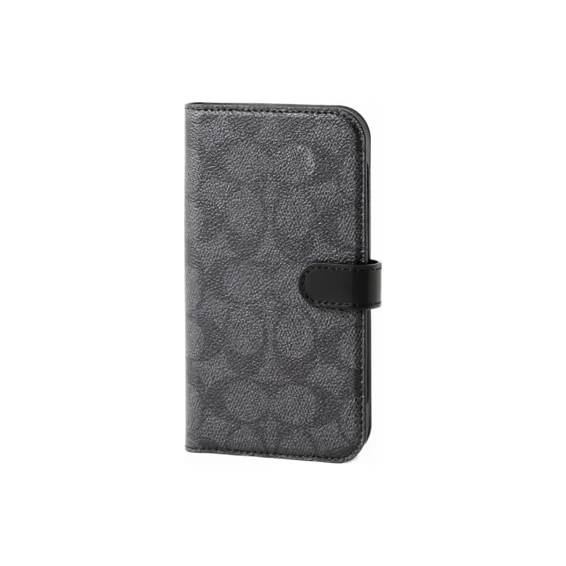 COACH Folio Canvas Cell Phone Pouch Mini Women's Charcoal Black-1