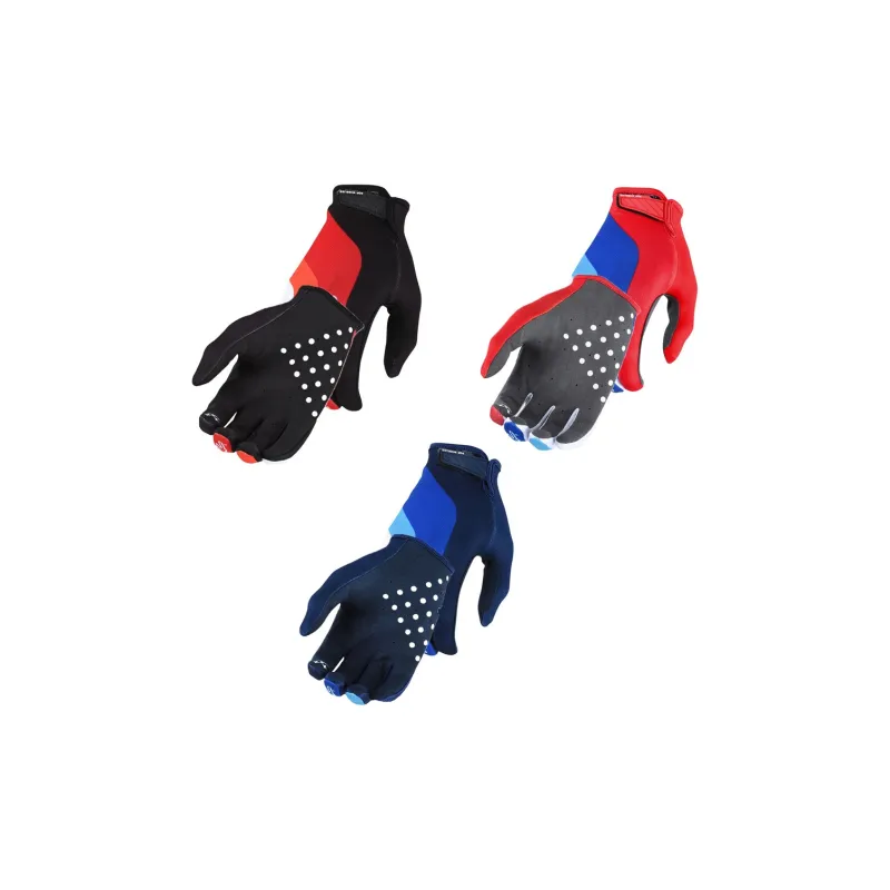 GXT Riding Equipment Cycling Glove Unisex Palm Microfiber Back Of Hand Twill Red Blue Black-1