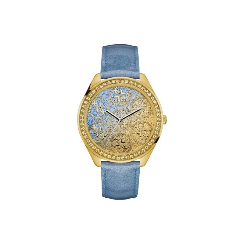 GUESS Wrist Watch Automatic Mechanical Movement Leather Watch Bands 44.5mm Yellow Watch Dial Women's Watch-0