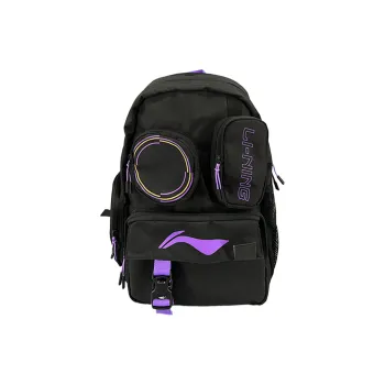 LiNing Durable Water-Resistant Fabric Backpack Regular Unisex Black