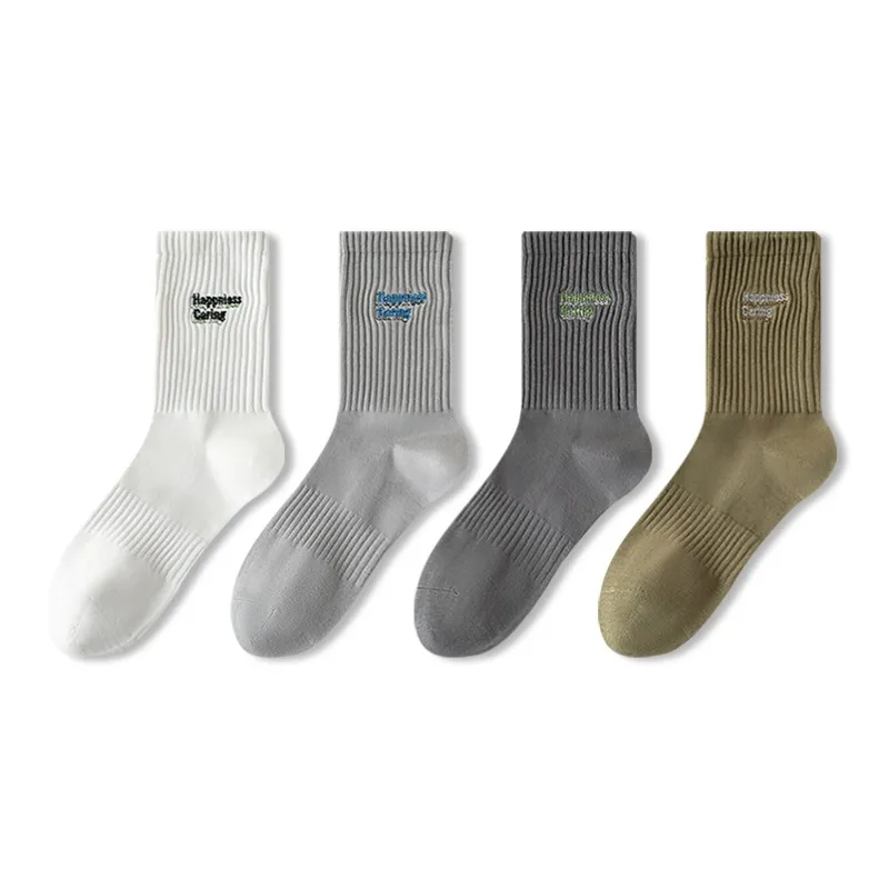 JIAZINI Mid Calf Socks Men's 4 Pack-2