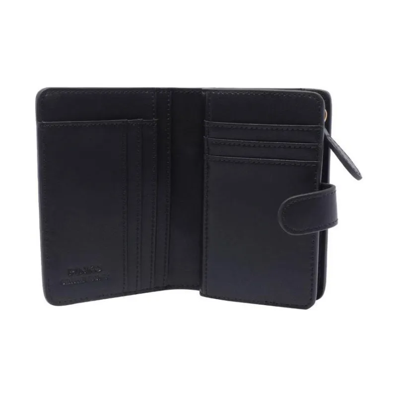 PINKO Cow Leather Wallet Women's Black-5