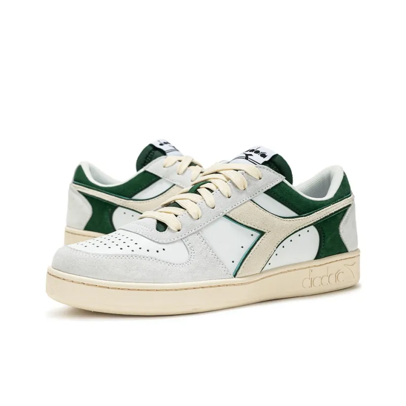 Diadora Anti Slip Wear Resistant Low Top Skateboard Shoes Men's White Gray-2