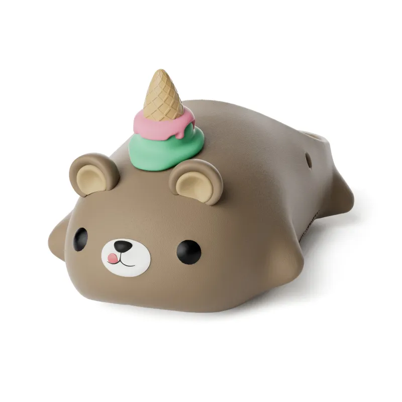 HelloSlippers Animal Total Mobilization Animore Ice Cream Bear Closed Toe Slippers Unisex-1