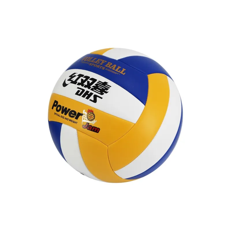 DHS PVC Size 5 Ball Volleyball Unisex Yellow Blue White-3
