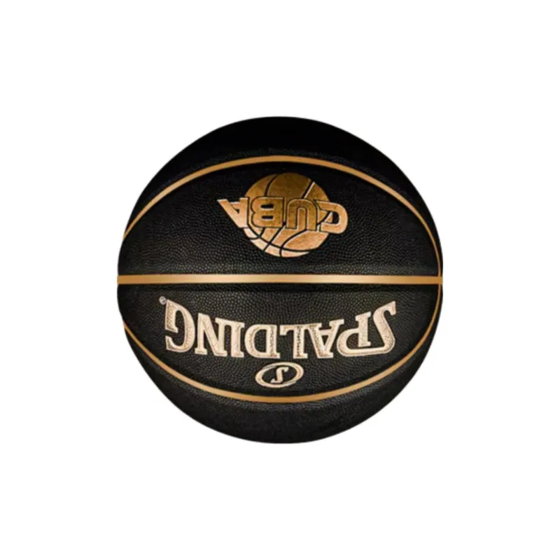 SPALDING PU Basketball Black Gold Size 7 Training Unisex-1