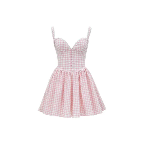 HOUSE OF CB Brigitte Slip Dresses Women's Strawberry/Cream Strawberry