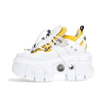 NEW ROCK Slip-Resistant Low-Top Casual Shoes Unisex Yellow White