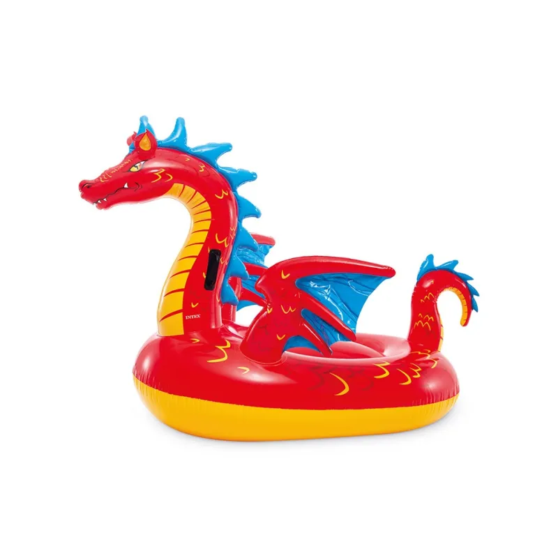 INTEX Magic Dragon Inflatable Ride, Swim Ring For Adults And Kids Inflatable Toy, Thickened Water Float And Paddle-5