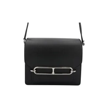 HERMES Roulis Evercolor Calfskin Pig Nose Bag Shoulder Bag Crossbody Bag Mini Women's 9 Noir Black