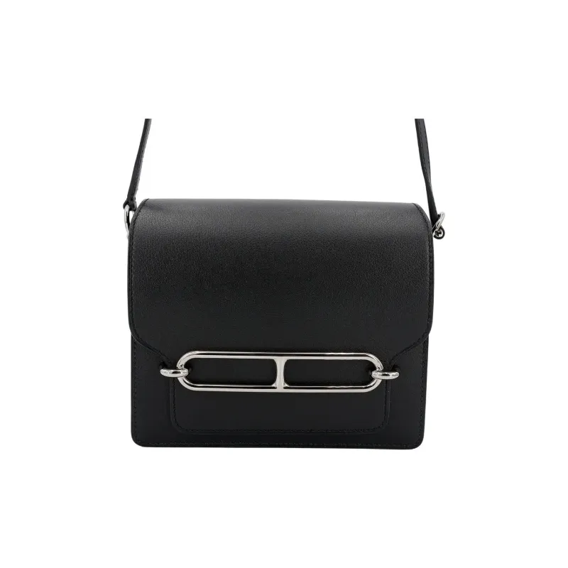 HERMES Roulis Evercolor Calfskin Pig Nose Bag Shoulder Bag Crossbody Bag Mini Women's 9 Noir Black-0