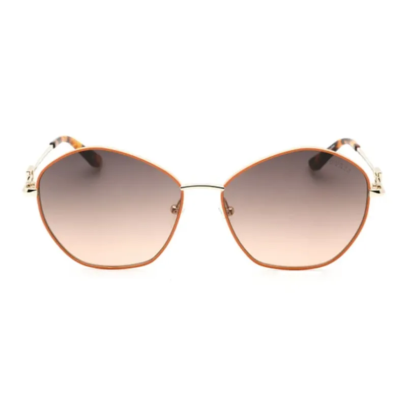 GUESS Metal Irregular Shape Sunglasses Women's Gold-1