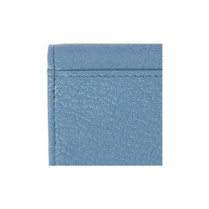 MIU MIU Leather Card Holder Women's Stardust Blue-4