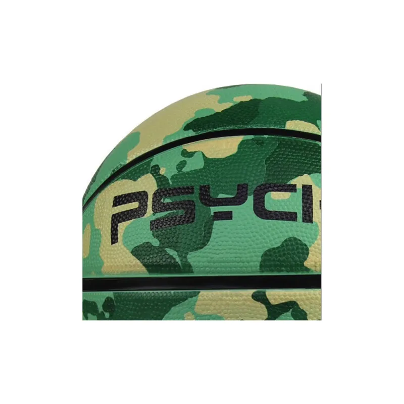 PSYCHE Rubber Basketball Green Camouflage Size 3 Training Kids'-1