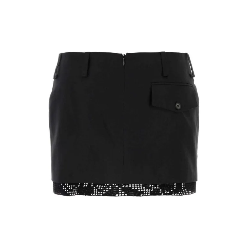 Magda Butrym Crochet trimmed Silk Mini Skirt-1