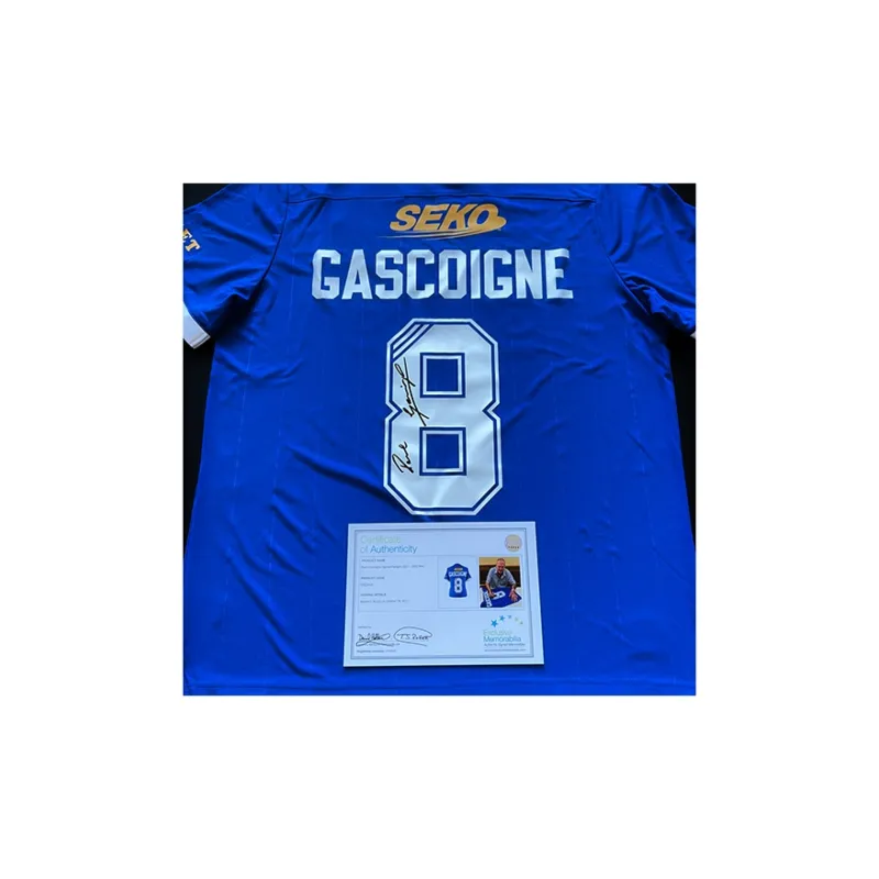EM Gascoigne Glasgow Rangers 2021-2022 Season Jersey Includes Certification Certificate Not Framed Football Jerseys-2