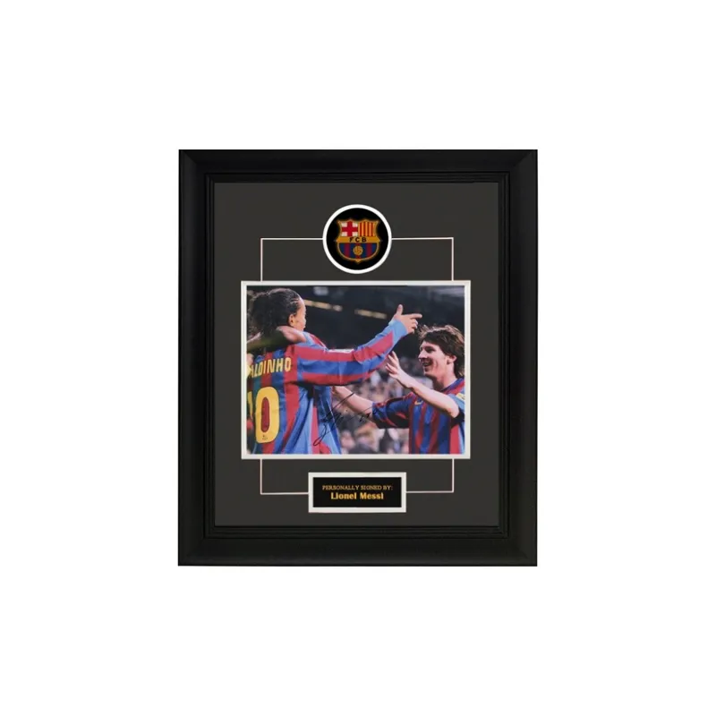Three For Lionel Messi Messi Barça Barcelona Signed In Person Framed Photo With SA Certificate-1