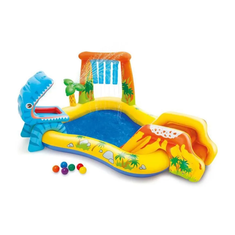 INTEX Water Slide Inflatable Pool, Inflatable Water Pool Inflatable Castle Swimming Pool Fishing Pool Water Toy Set-11