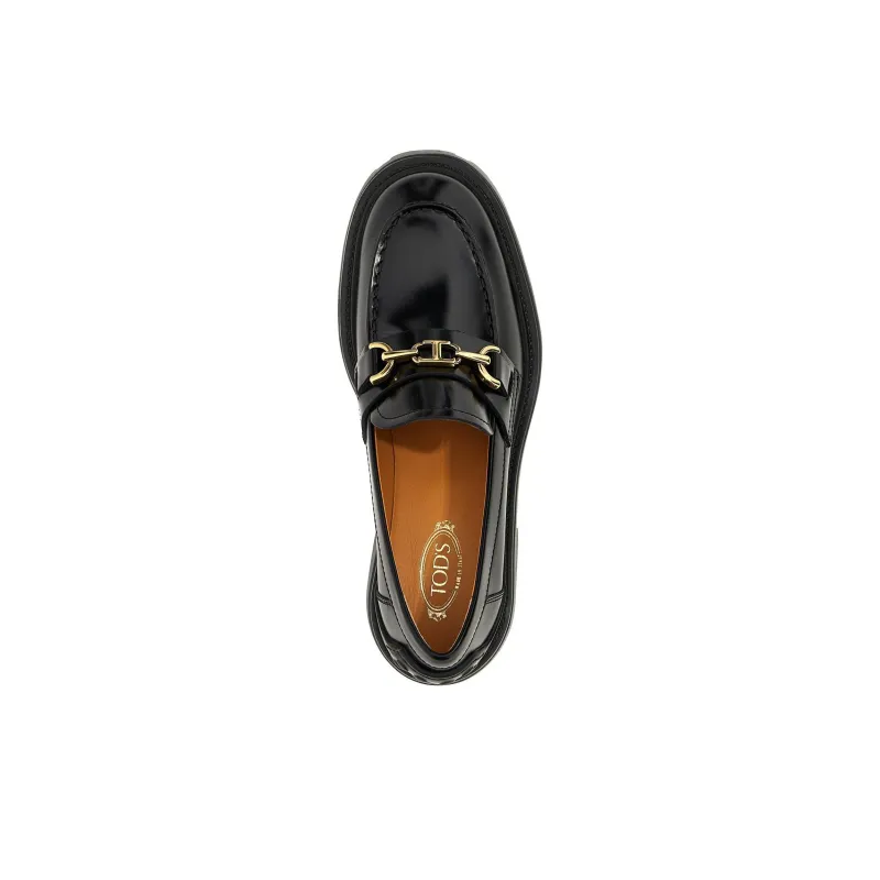 TOD'S Logo Plauqe Slip On Loafers Women's-3