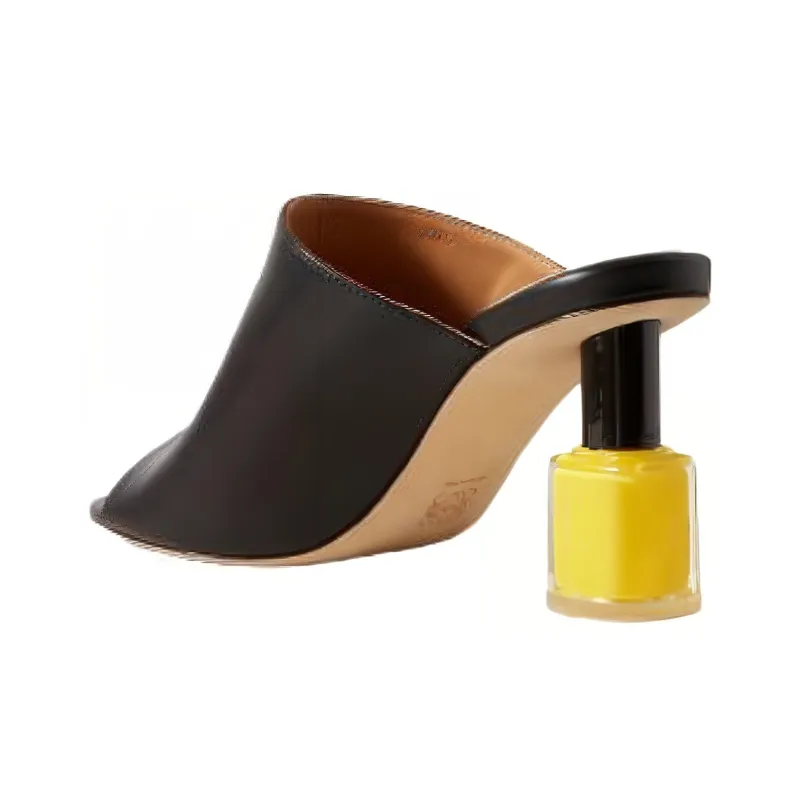 LOEWE Slide Slippers Women's Black Yellow-2