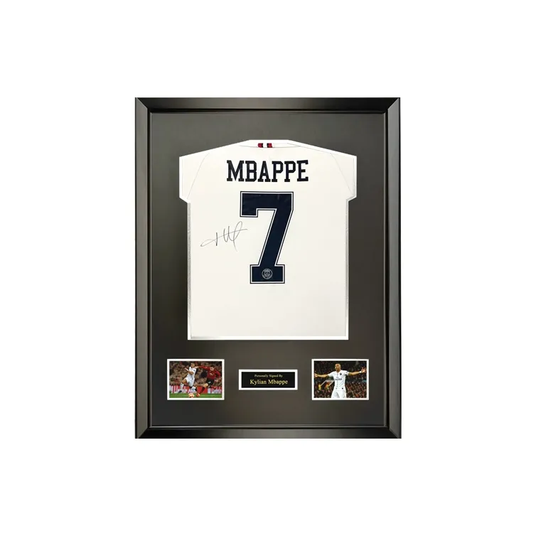 Three For Mbappé Signed Jersey Paris Saint-Germain Size 7 Framed With Certificate Collection-2