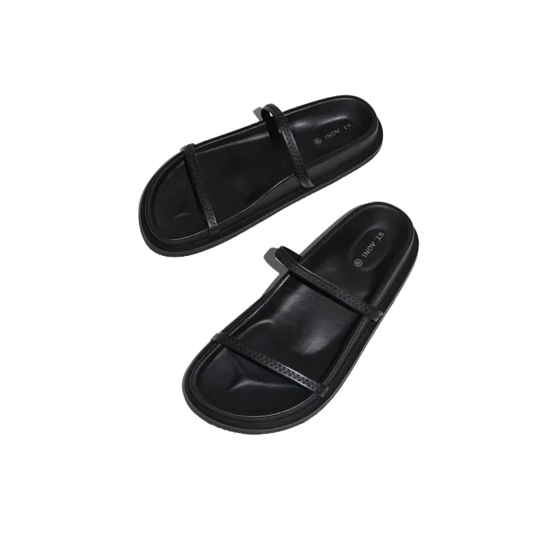 ST. AGNI Slide Slippers Women's Black-2