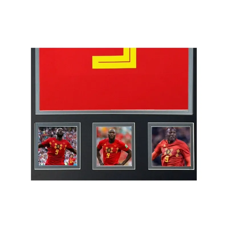 Three For Lukaku 2018 World Cup Belgium National Team, Autographed, Soccer Apparel Jersey, Includes Certificate Framed-5