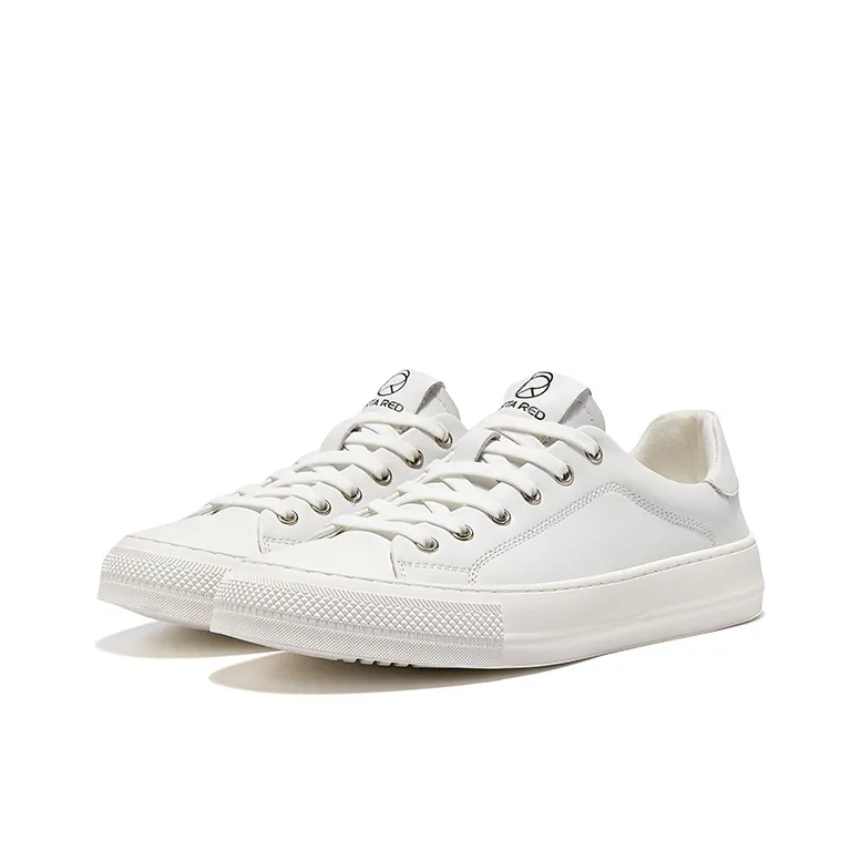 OSITA RED Slip Resistant Low Top Skateboard Shoes Men's White-5