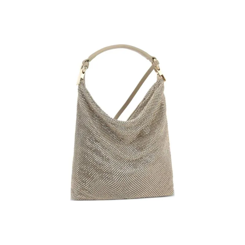 BENEDETTA BRUZZICHES Aluminum Patchwork Fabric Handbag, Shoulder Bag Women's Gold-1