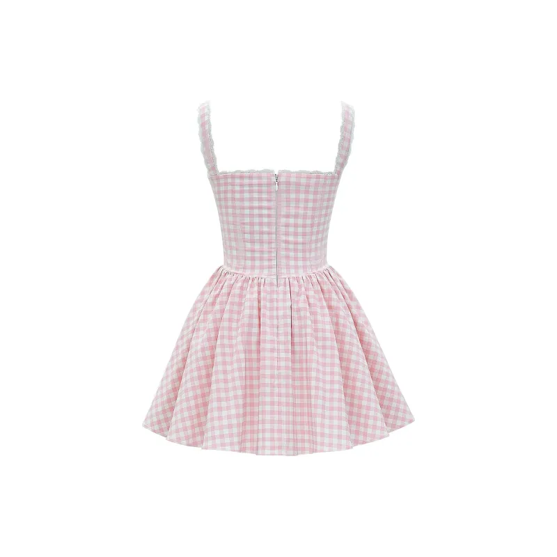 HOUSE OF CB Brigitte Slip Dress Women's Strawberry/Cream Strawberry-7