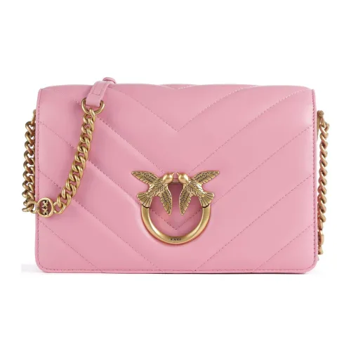 PINKO Click Series Sheepskin Crossbody Bag Shoulder Bag Women's Rose