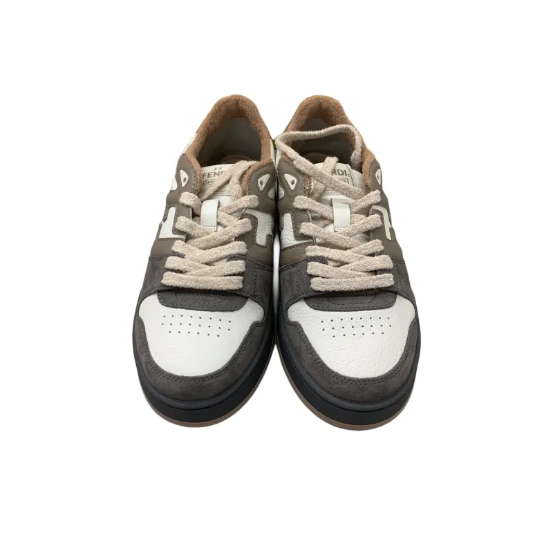 FENDI Match Low Top Suede 'Grey White'-2