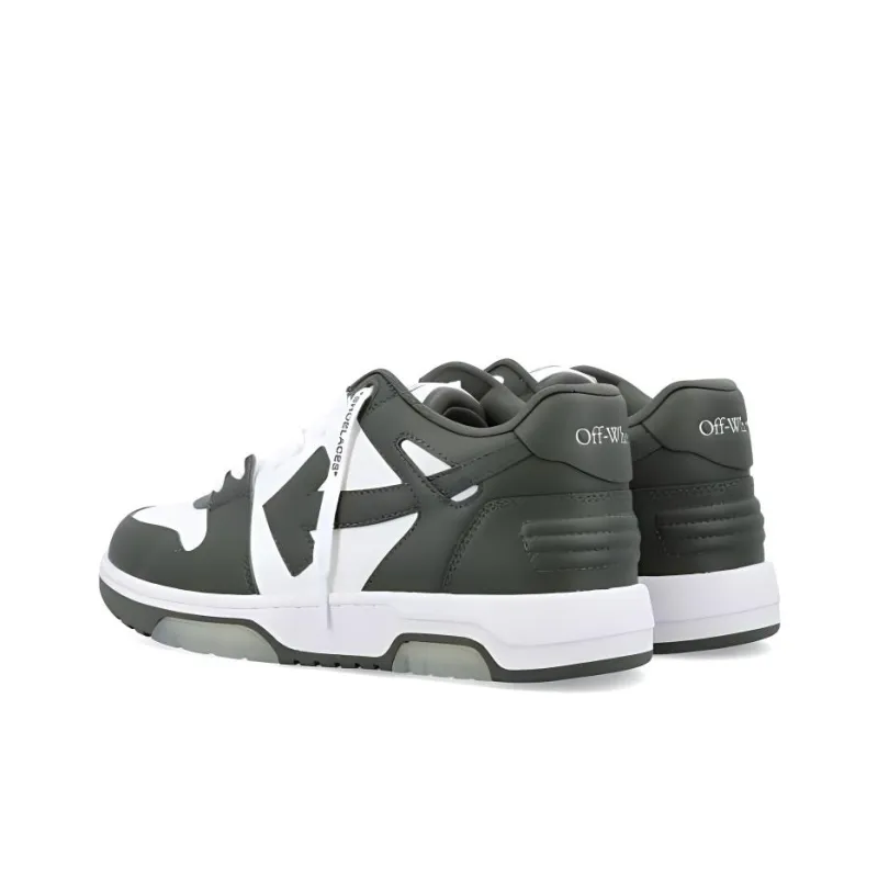 OFF WHITE Out Of Office Ooo Low Tops Military Green White-3