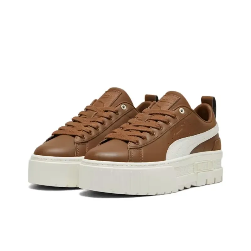 PUMA Mayze Abrasion Resistant Low Top Skateboard Shoes Women's Brown-2