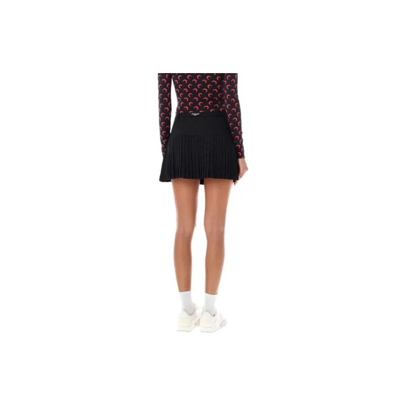 Marine Serre Diamond Jacquard Pleated Mini Skirt-1