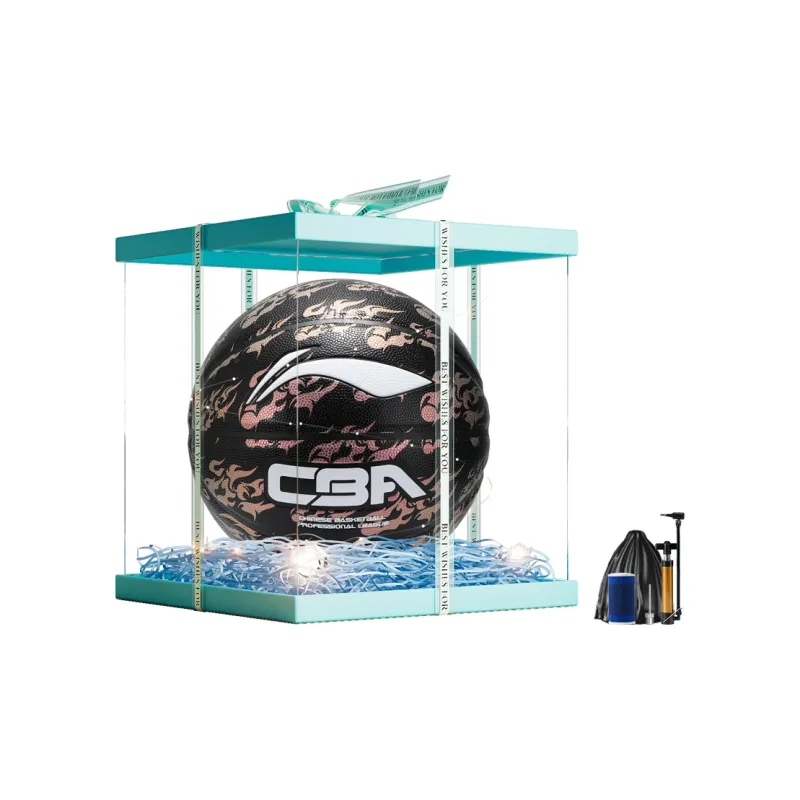 LiNing CBA Collection PU Basketball Black Size 7 Match Unisex-10