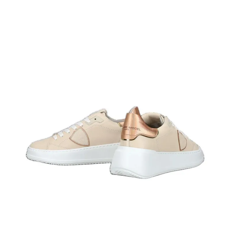 PHILIPPE MODEL Low Top Skateboard Shoes Women's Pink Nude-3