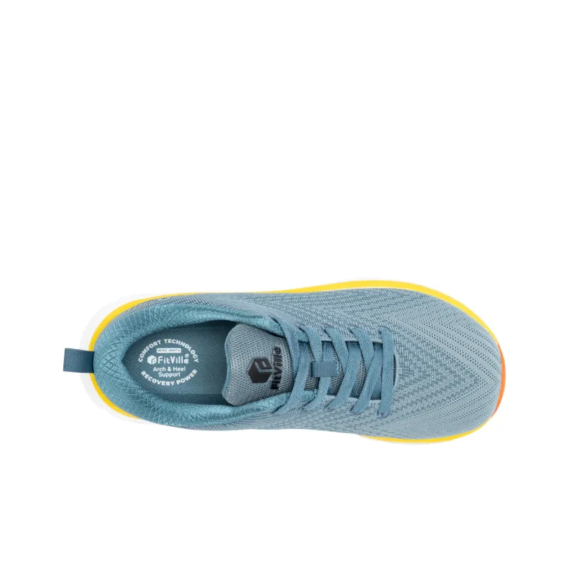 Fitville Running Shoes Men Low Top Black Gray/Slate Blue-8