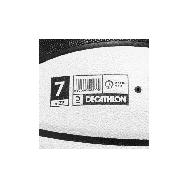 DECATHLON PU Basketball White Black Size 7 Training Unisex-5