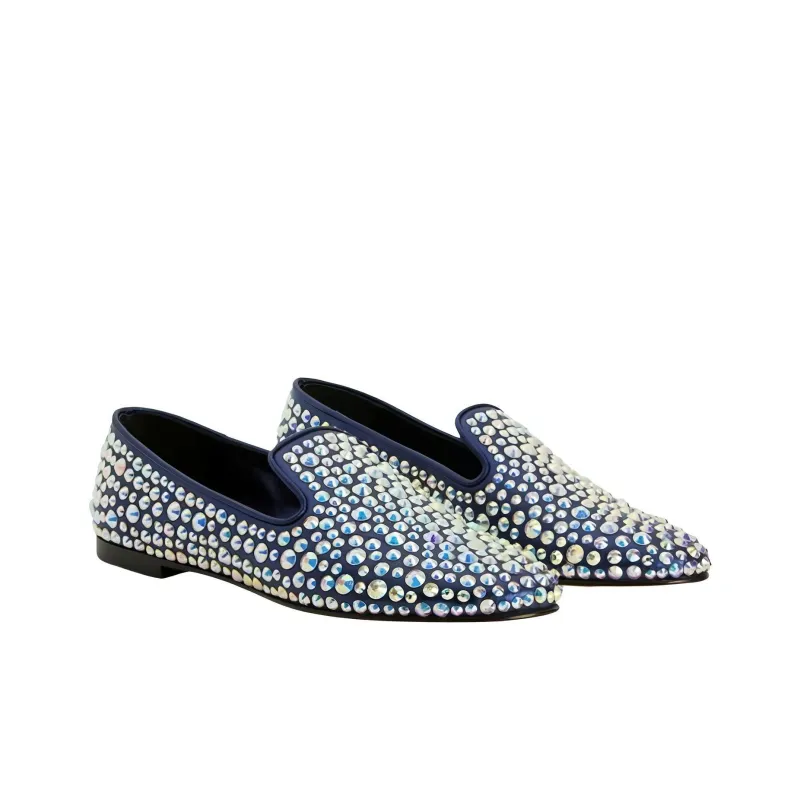 Giuseppe Zanotti Evangeline Rhinestone-embellished Suede Loafers Women's-2