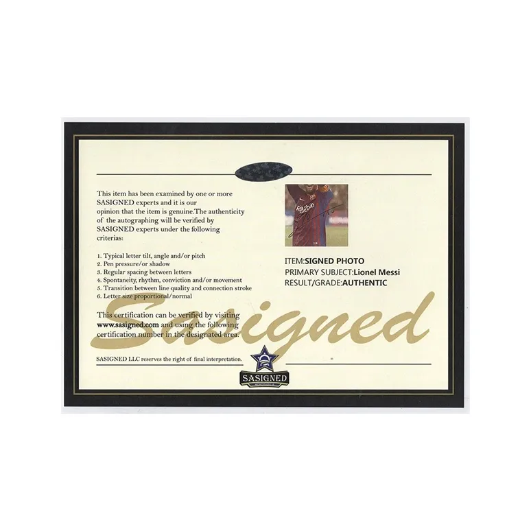 Three For Barcelona Team Leo Messi Signed Photo With SA Certificate Framed Design-1