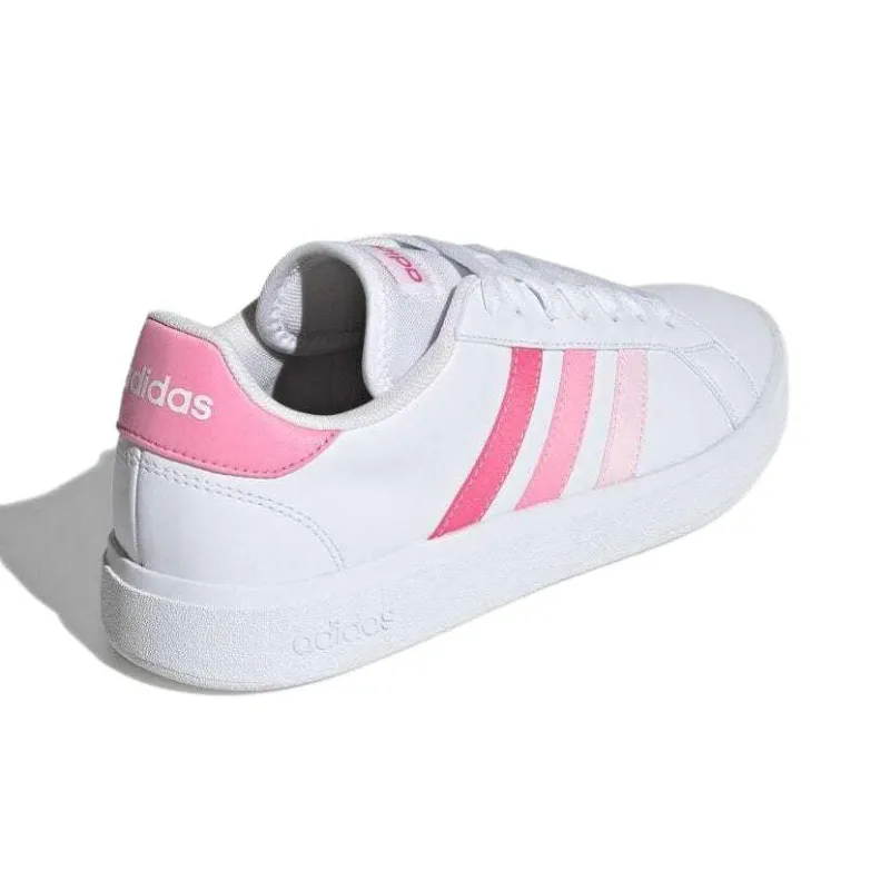 Adidas Grand Court Base 2.0 Anti Slip Wear Resistant Low Top Skateboard Shoes Women's White Pink-3