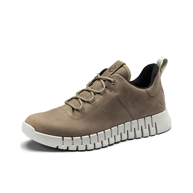 Ecco Abrasion Resistant Breathable Low Top Casual Shoes Men's Light Brown-2