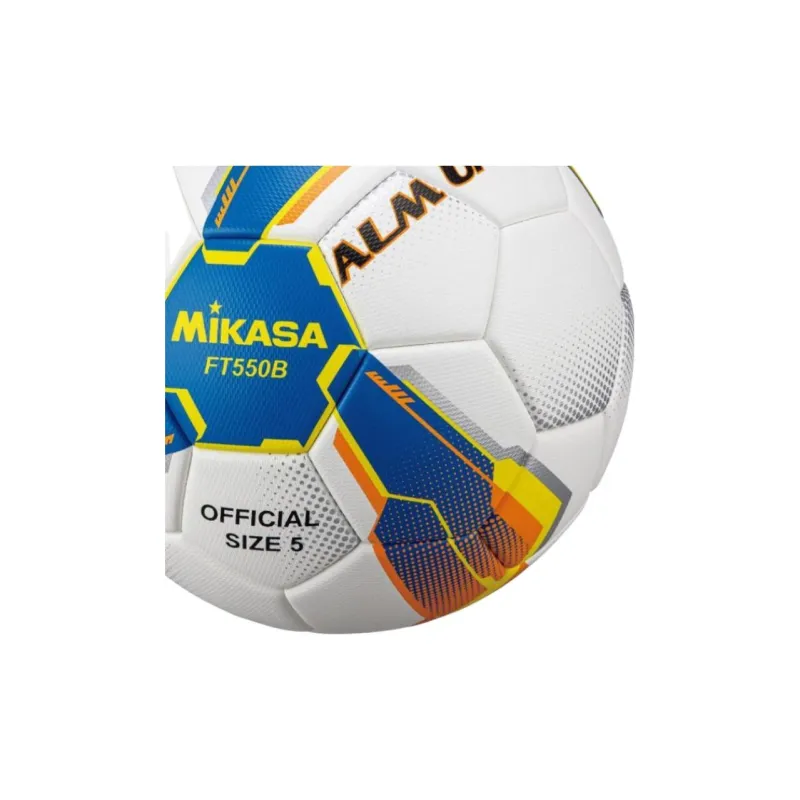 MIKASA Size 5 Soccer Synthetic Leather Hand-Stitched Soccer Ball Unisex White Blue-3