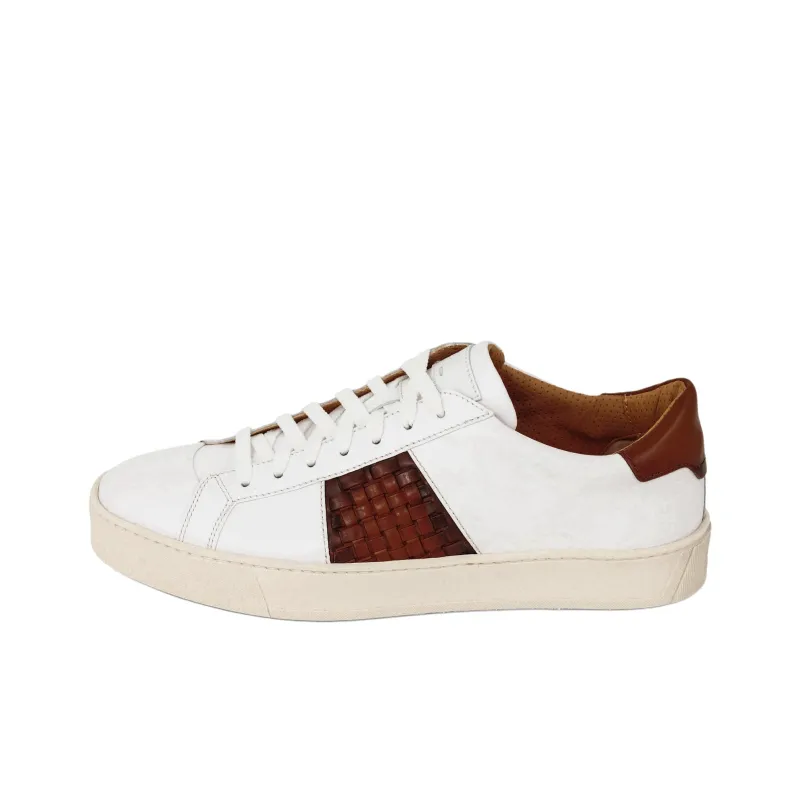 Santoni Luigi Low-Top Skateboard Shoes Men's White-0