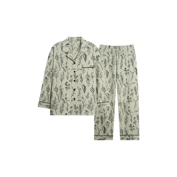 MIIOW Trend Party Series Pajama Set Women's Bamboo Ink Willow Green