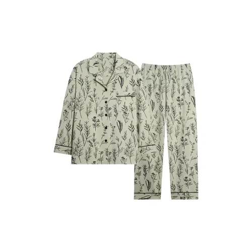 MIIOW Trend Party Series Pajama Set Women's Bamboo Ink Willow Green