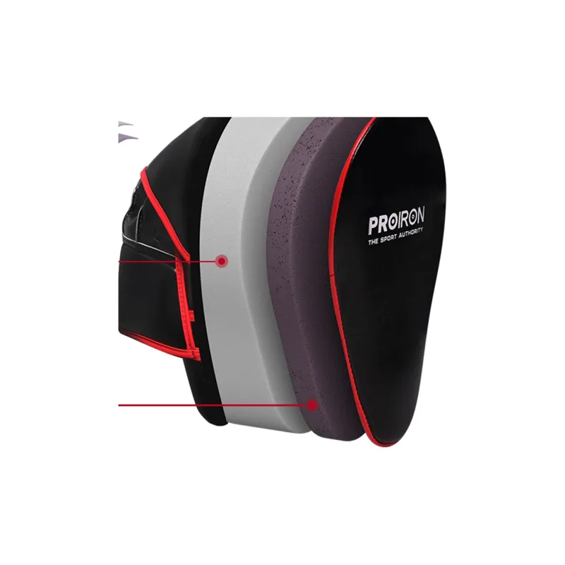 PROIRON Boxing Protective Gears Synthetic Leather Unisex Black Red-3