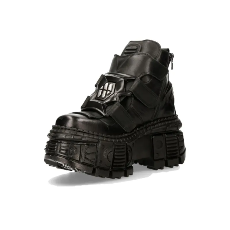 NEW ROCK High-Top Casual Shoes Unisex Black-2