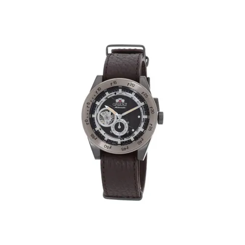 ORIENT Automatic Mechanical Movement Cowhide Strap Watch 41mm Men's Watches Black Dial